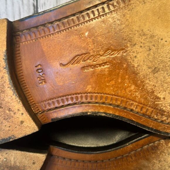 Mezlan Fiore Black Leather Lace-Up Split Toe Apron Oxford Shoes Men's 10.5 M - Picture 10 of 10